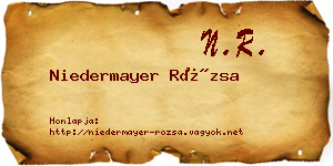 Niedermayer Rózsa névjegykártya
